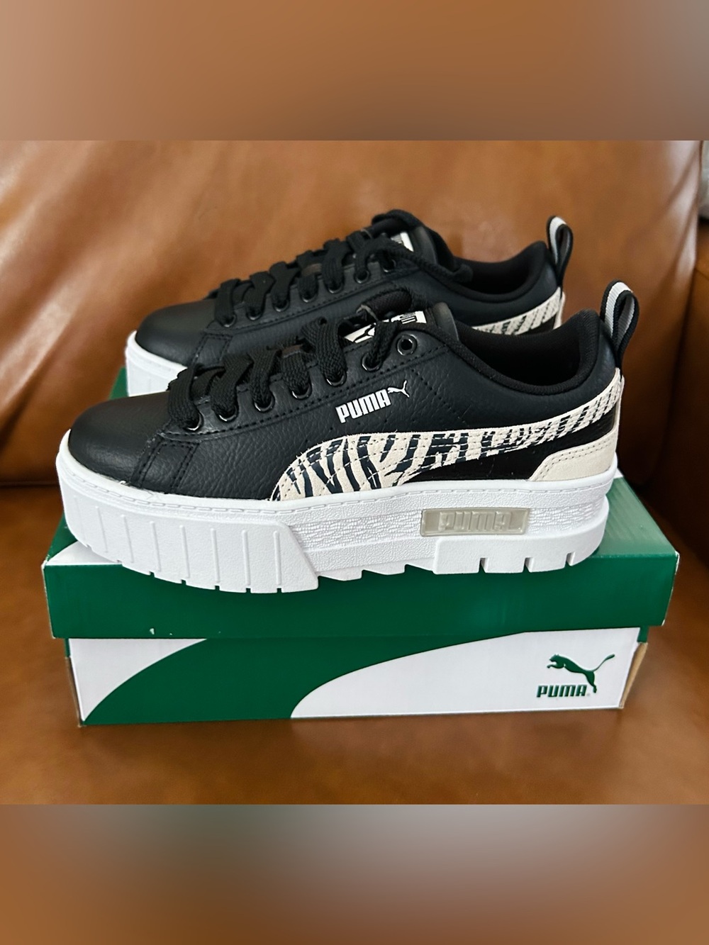 PUMA Mayze Zebra Black Silver Ivory Glow